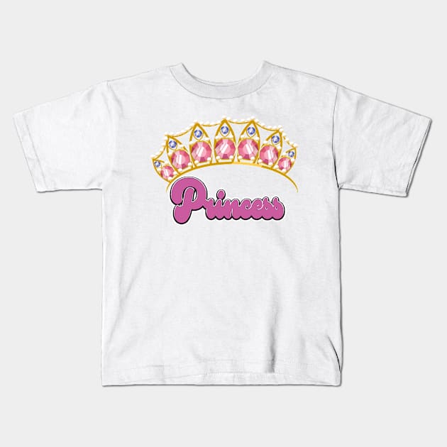 Princess Tiara Kids T-Shirt by nickemporium1